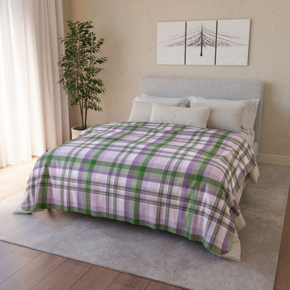 Genderqueer Pride Plaid Fleece Sherpa Blanket