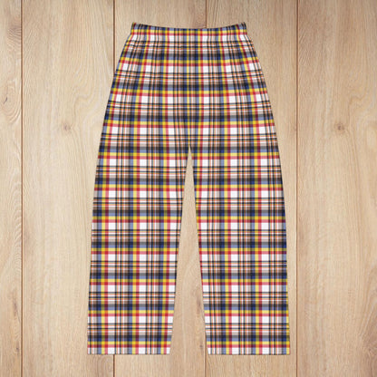 Men’s White, Red & Blue Brooklyn NY Plaid Pajama Pants