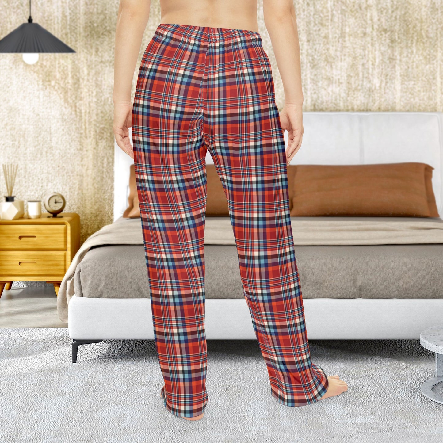 Women’s Red, Orange & Cream Ohio Plaid Pajama Pants