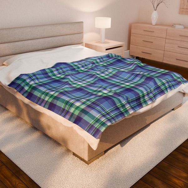 60" × 80" Gay Men Pride Plaid Velveteen Plush Blanket