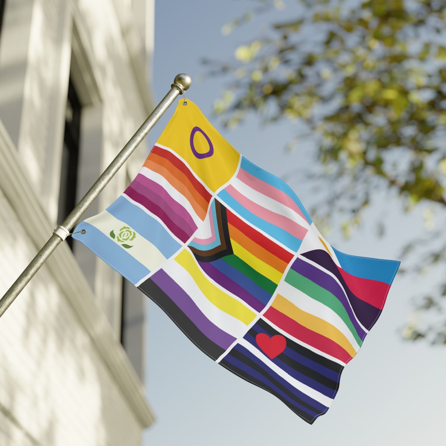 24'' × 36'' 9 Pride Flag Collage with Grommets