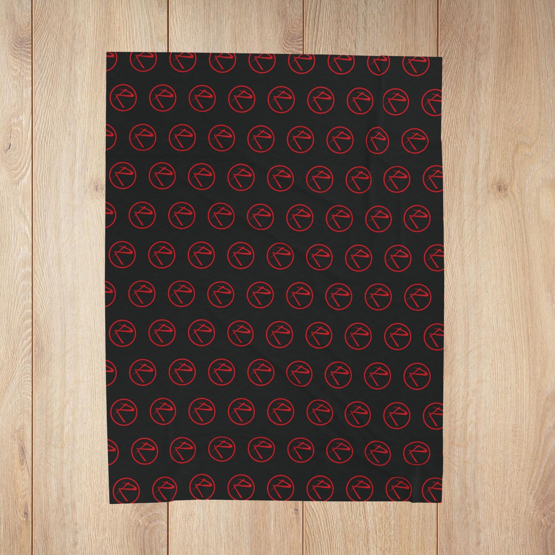 Rambler Red Logo Black Velveteen Plush Blanket