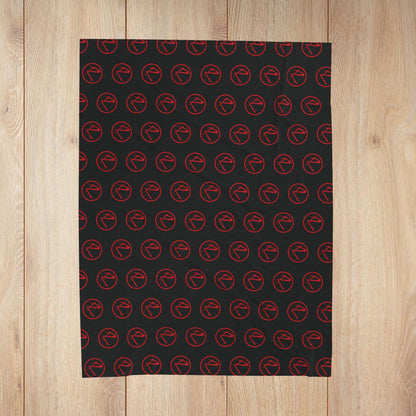 Rambler Red Logo Black Velveteen Plush Blanket