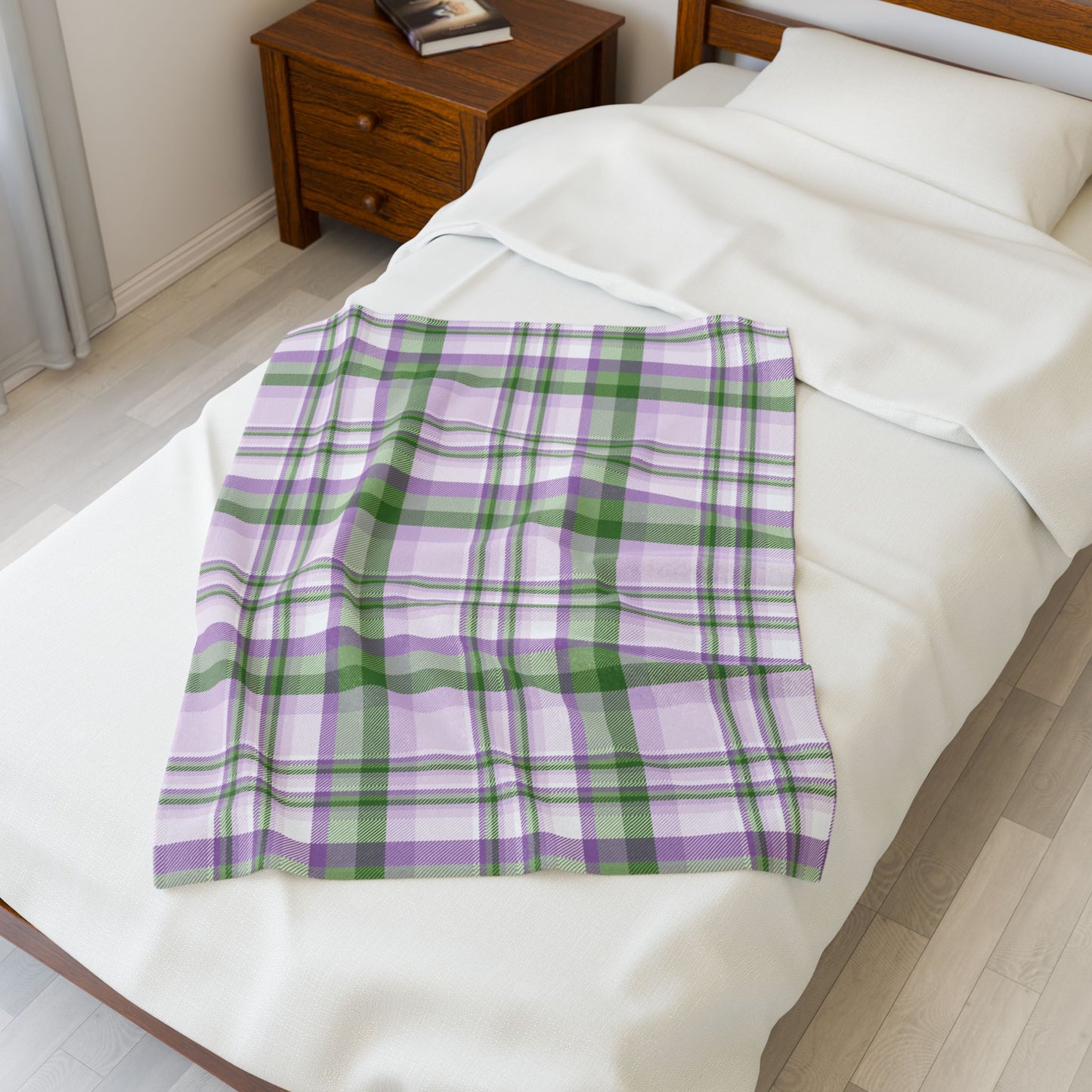 Genderqueer Pride Plaid Velveteen Plush Blanket