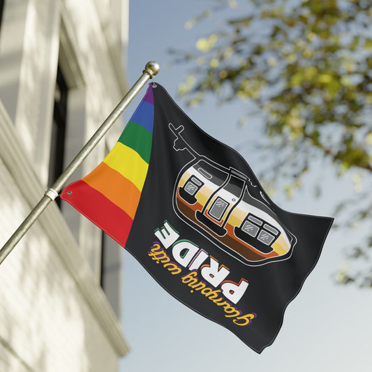 Glamping with Pride Double-Sided Flag with Grommets
