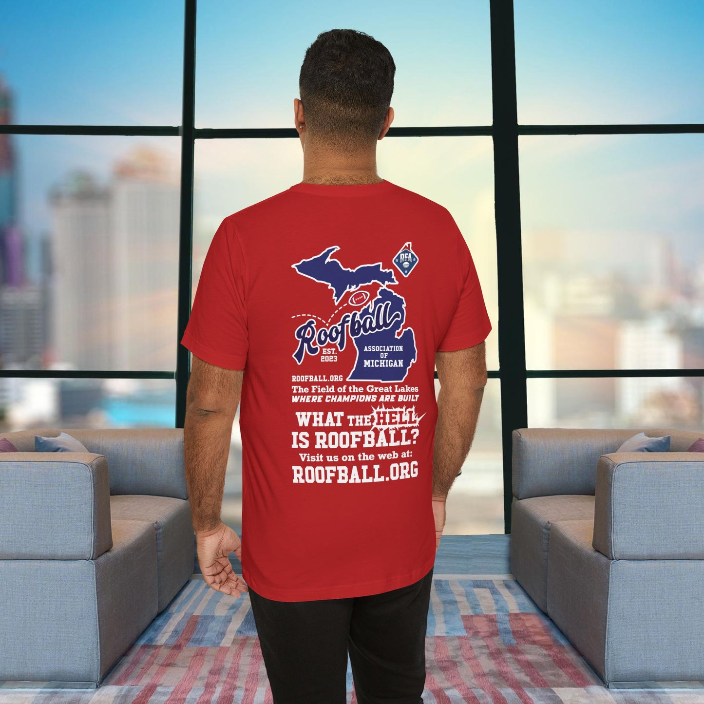 Roofball Association of Michigan's Crew Tee