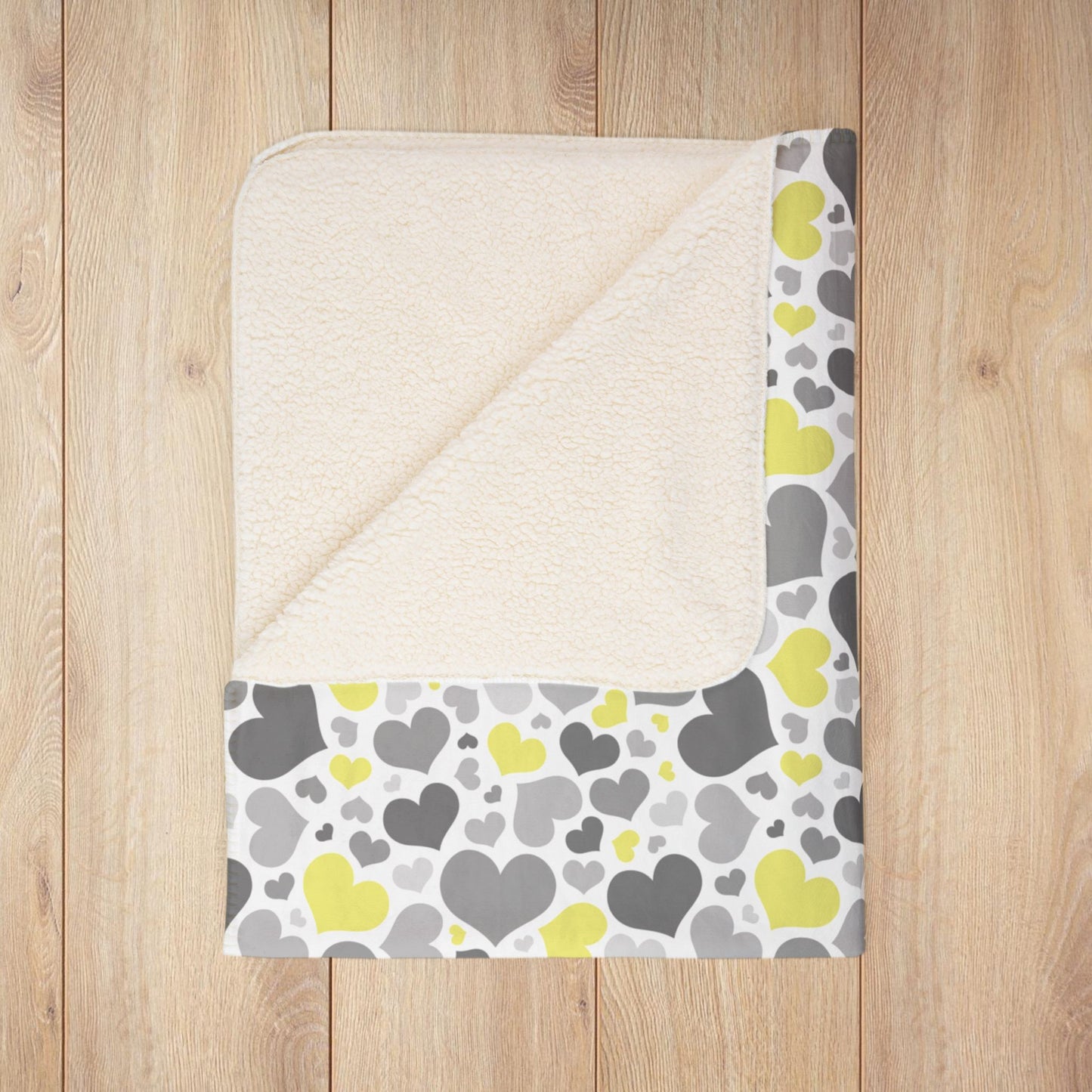 Demigender Pride Valentine’s Day Hearts White Fleece Sherpa Blanket