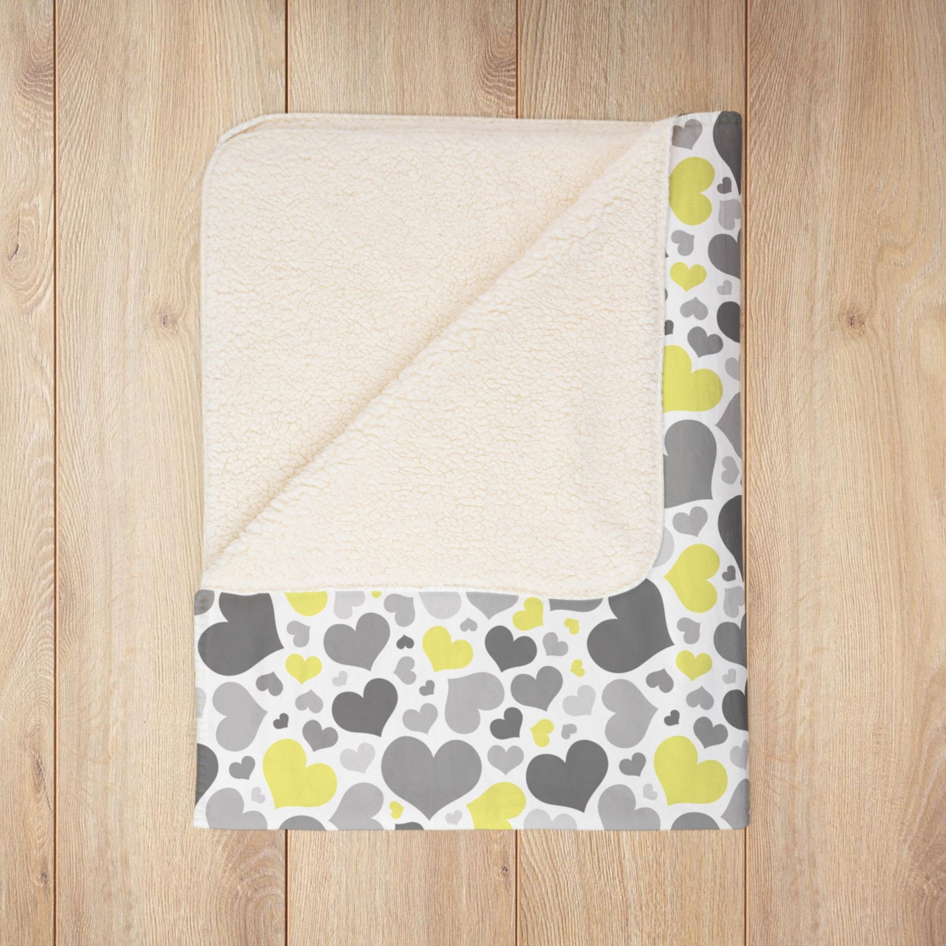 Demigender Pride Valentine’s Day Hearts White Fleece Sherpa Blanket