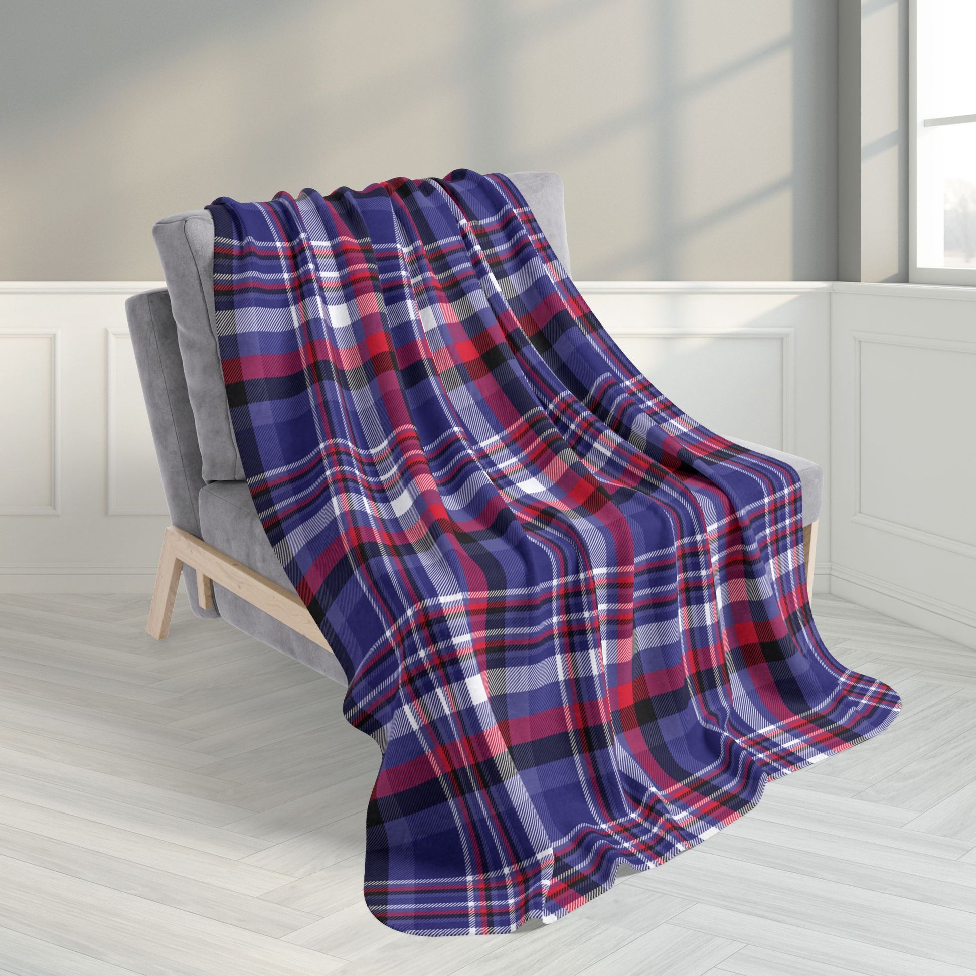 Leather Pride Plaid Fleece Sherpa Blanket