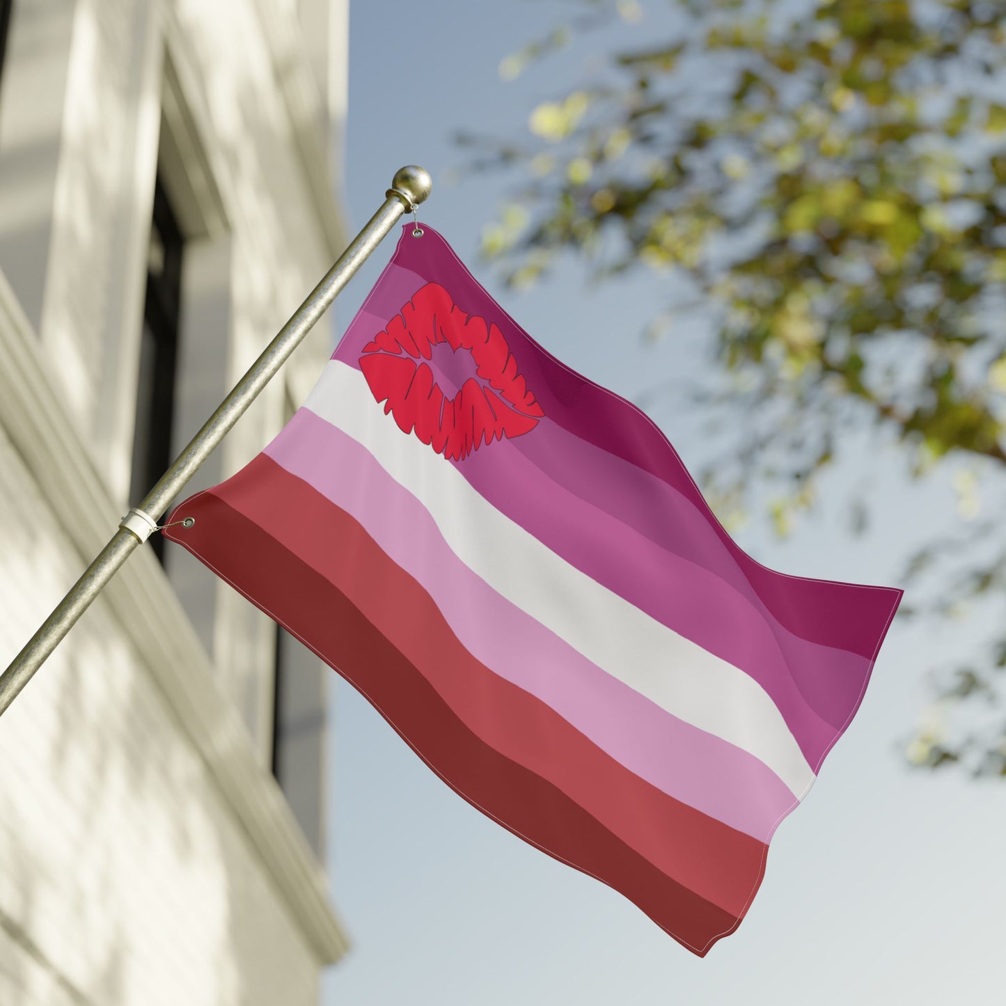 24'' × 36'' Lipstick Lesbian Pink Pride Flag with Grommets