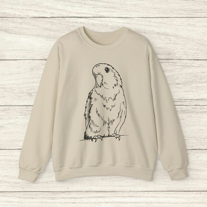 Floofball Lovebird, sudadera con cuello redondo Line Art