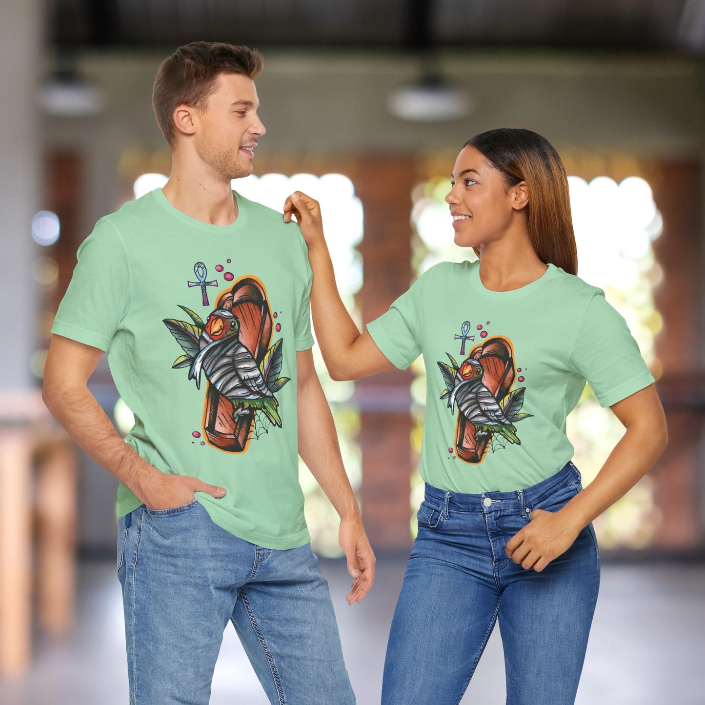 Mummy Lovebird Hand-Drawn & Hand-Colored Tee