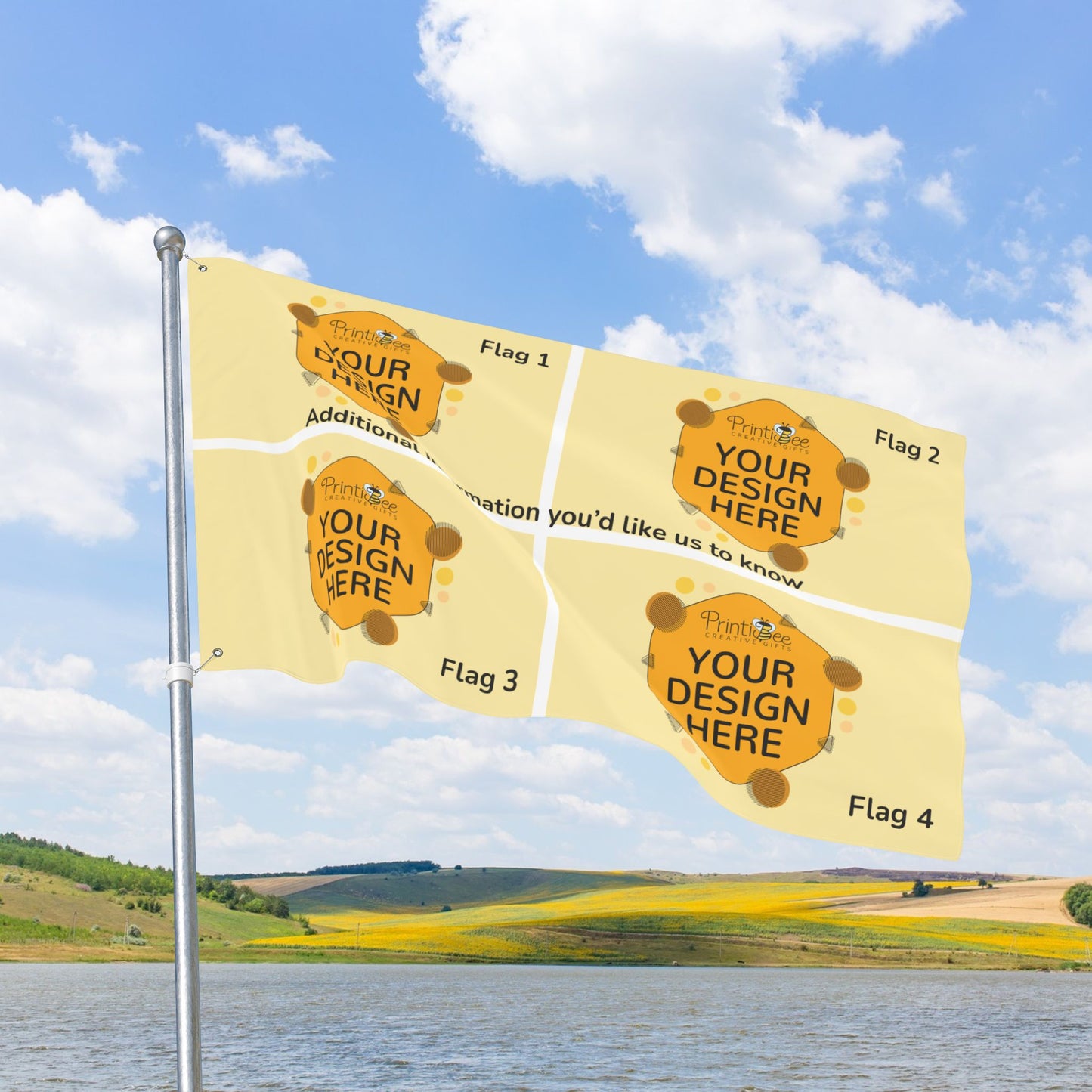 Custom 4 Flag Collage with Grommets