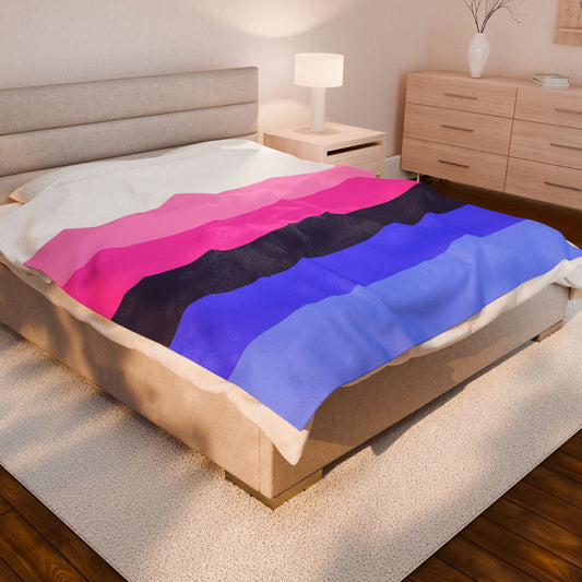 Velveteen Plush Omnisexual Pride Flag Blanket