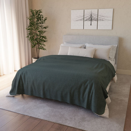 60" × 80" Beige Green Buffalo Plaid Gingham Fleece Sherpa Blanket