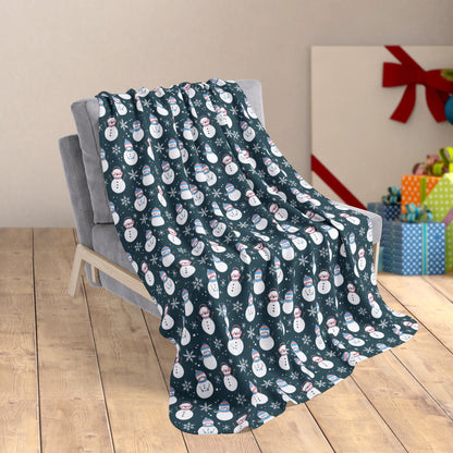 50" × 60" Transgender Pride Snowman Fleece Sherpa Blanket