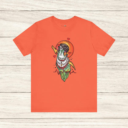 Bride of Frankenstein Lovebird, Hand-Drawn & Hand-Colored Tee