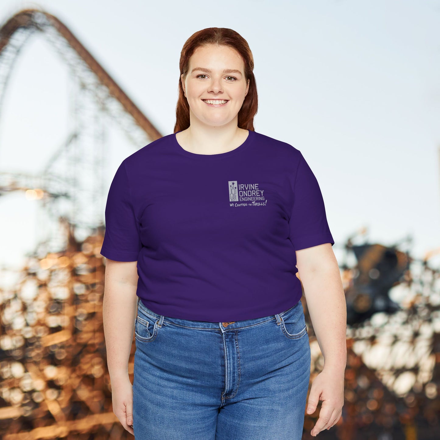 I Just Wanna Go Bowling & Ride Roller Coasters Tee (BACK graphic) • Irvine Ondrey Engineering