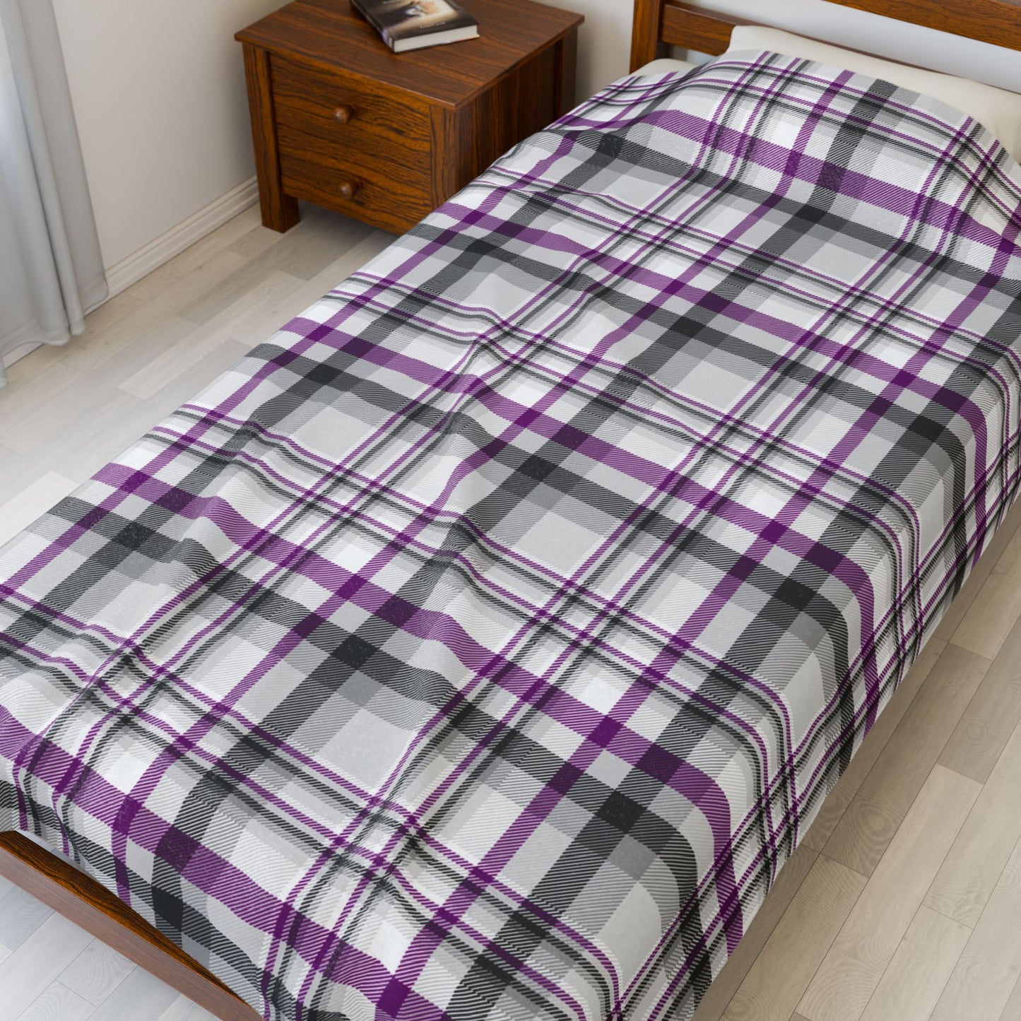 Asexual Pride Plaid Velveteen Plush Blanket
