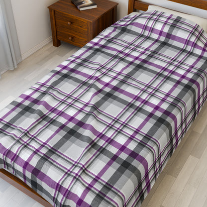 Asexual Pride Plaid Velveteen Plush Blanket