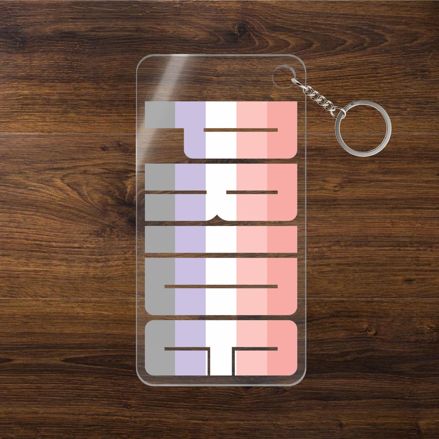 1.58'' x 3.15'' Transparent Cupioromantic Pride Keychains