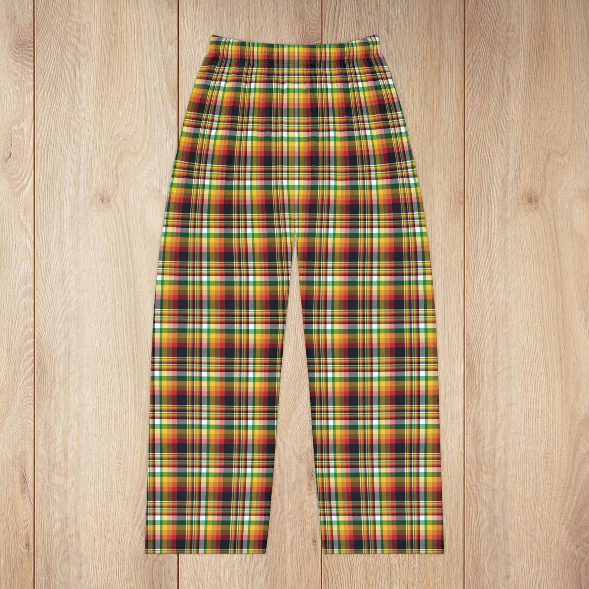 Women’s Christmas Red, Black & White Chicago IL Plaid Pajama Pants