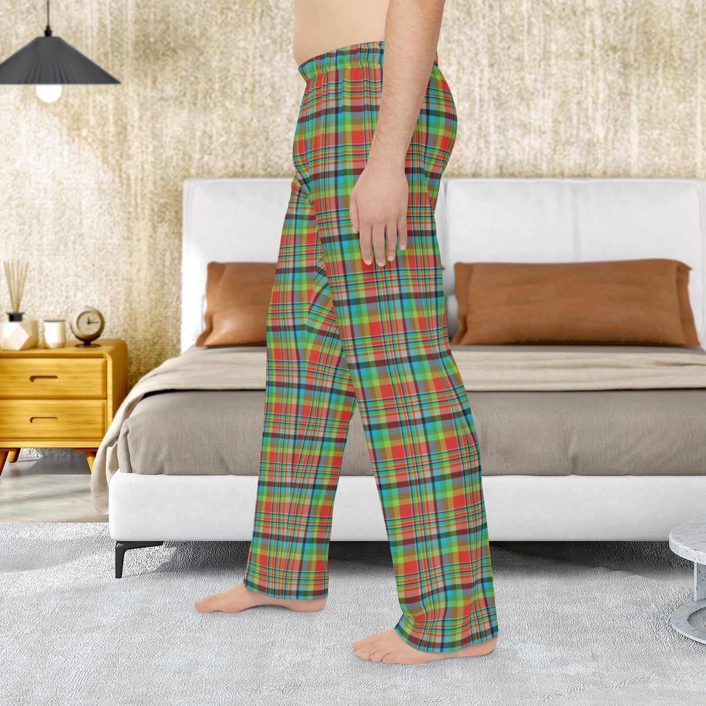 Men’s Red, Green & Blue Ohio Plaid Pajama Pants