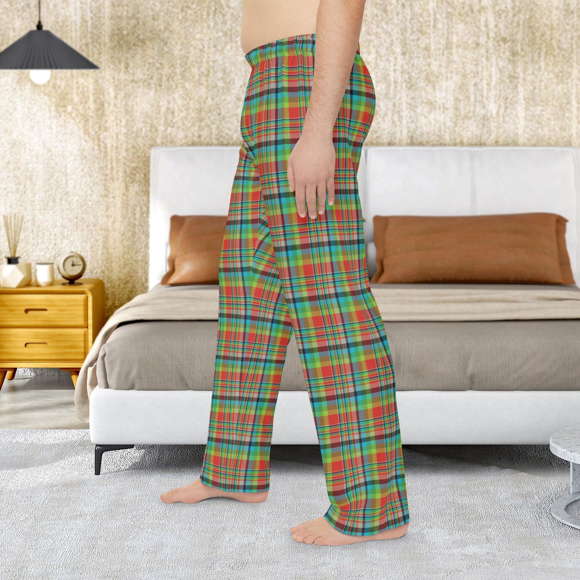 Men’s Red, Green & Blue Ohio Plaid Pajama Pants