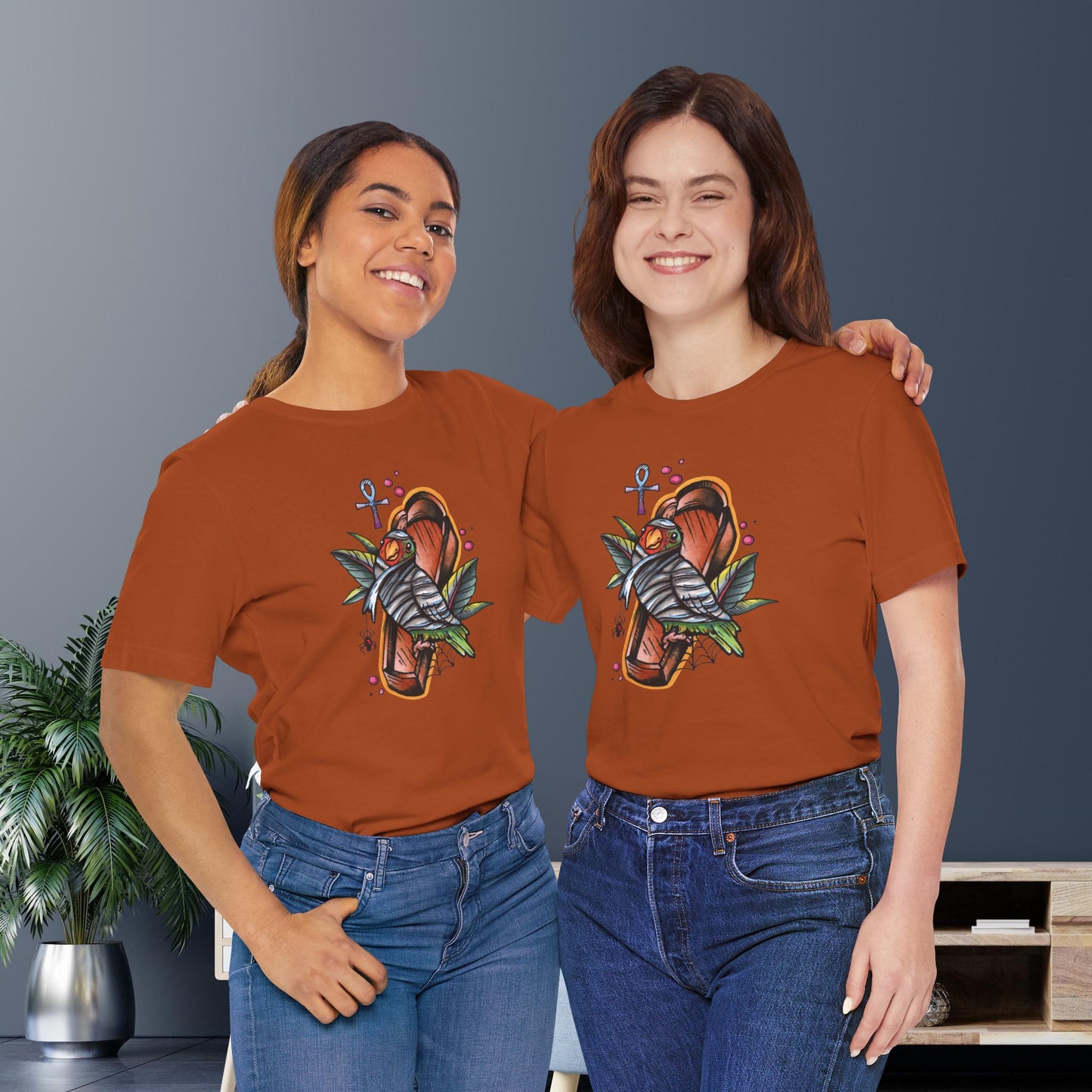 Mummy Lovebird Hand-Drawn & Hand-Colored Tee