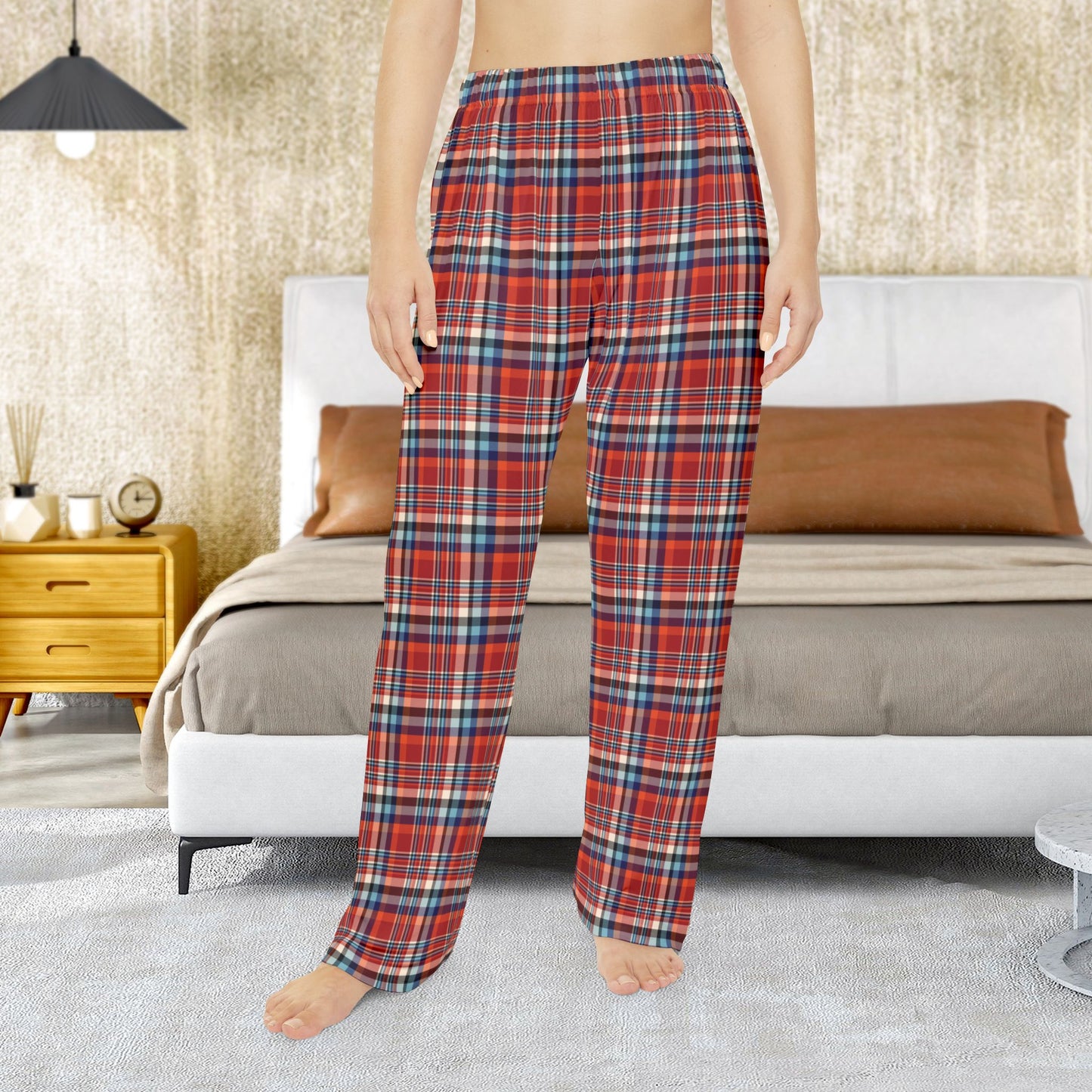 Women’s Red, Orange & Cream Ohio Plaid Pajama Pants