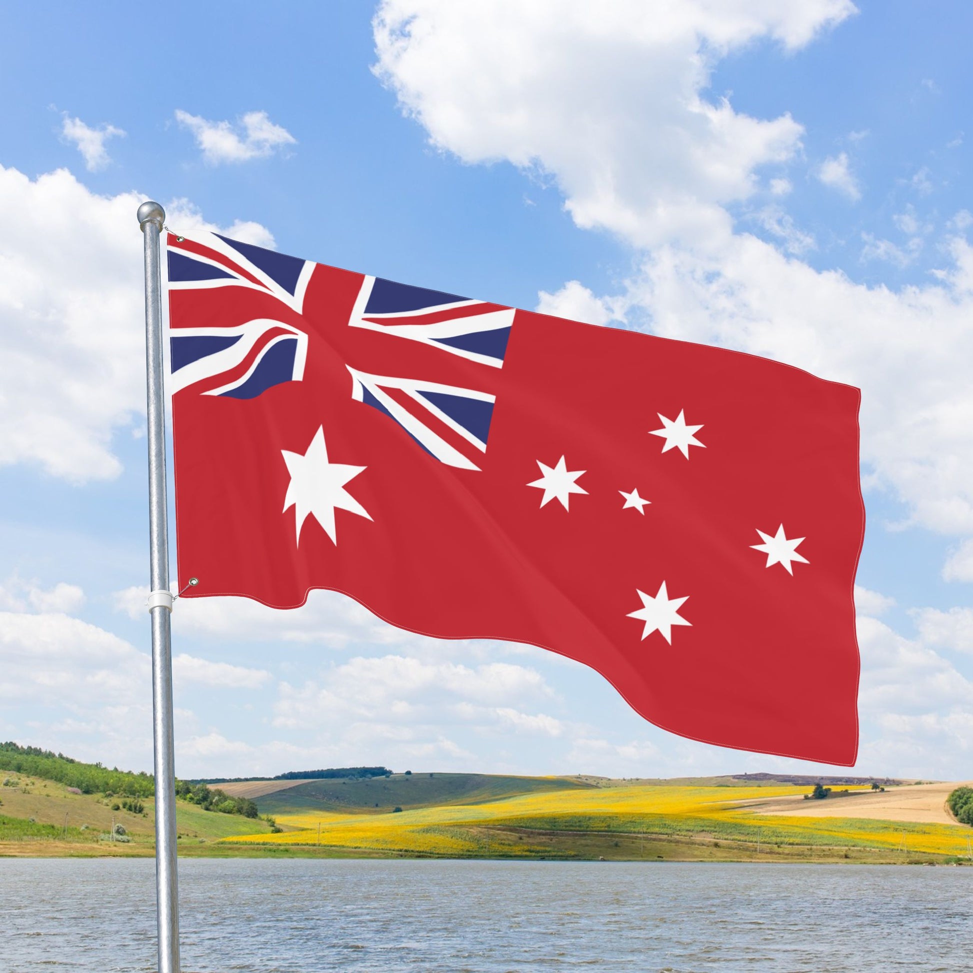 Australia Red Flag with Grommets