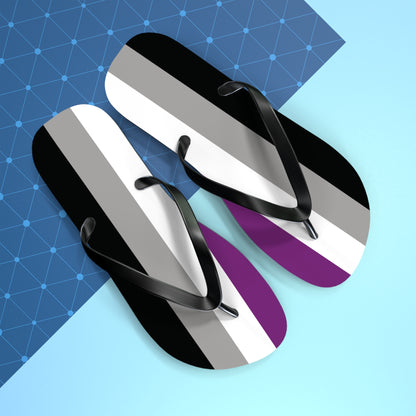 Asexual Pride Flip Flops