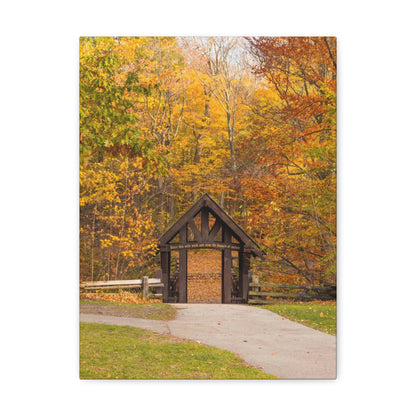 Pont couvert de Seven Bridges Trail à Grant Park dans le sud de Milwaukee Wisconsin, Photographie Canvas Wrap Wall Art