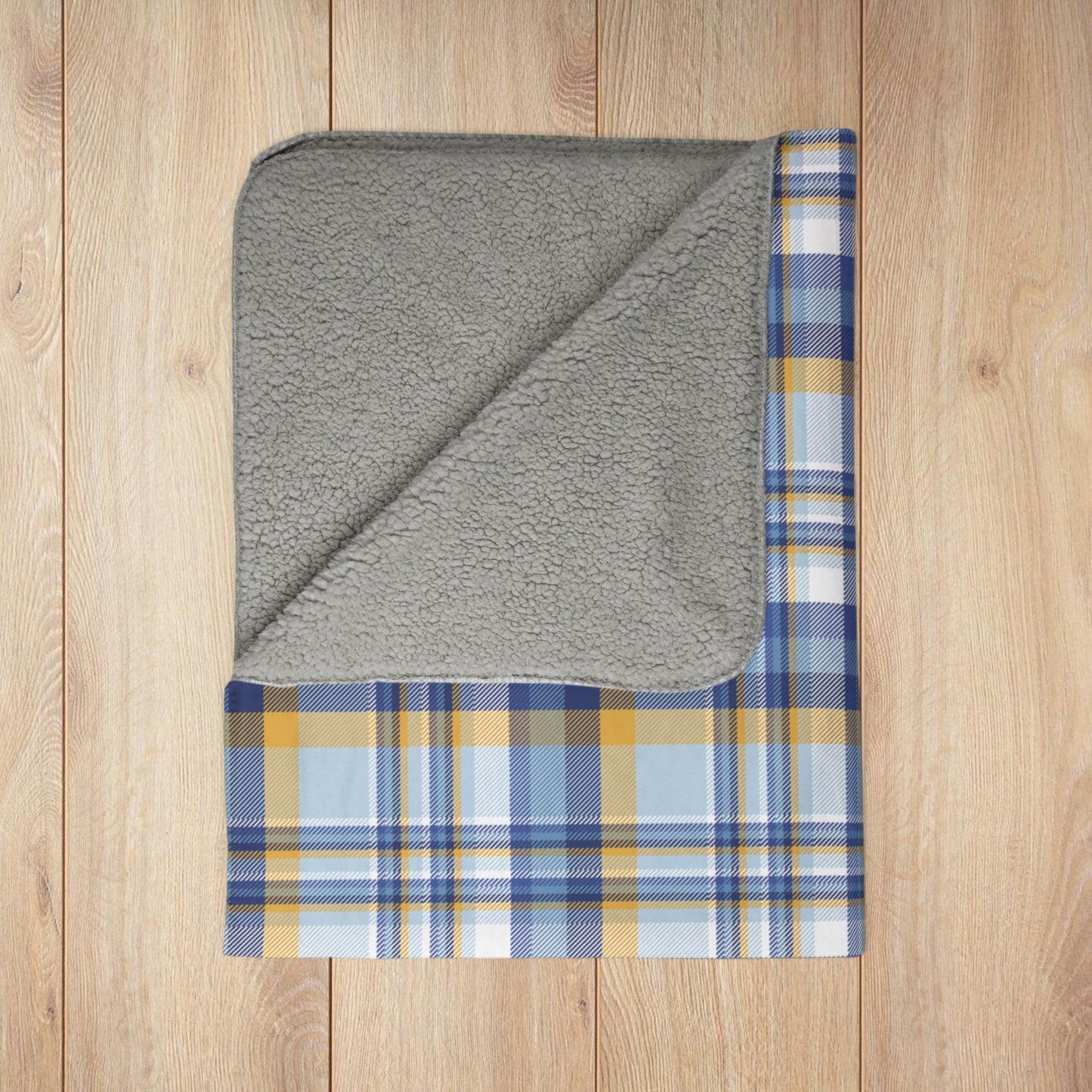 Hanukkah Plaid Fleece Sherpa Blanket