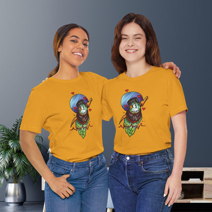 Frankenstein Lovebird, Hand-Drawn & Hand-Colored Tee