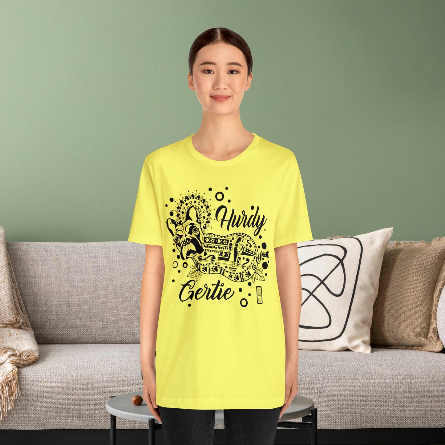 Hurdy Gertie Tee, Frenchton Dog Line Art Shirt