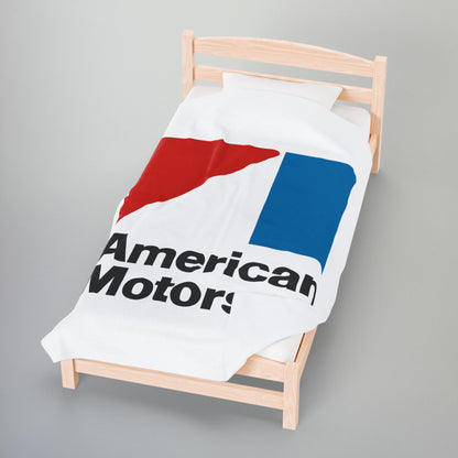 AMC Logo White Velveteen Plush Blanket