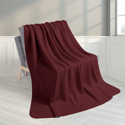 60" × 80" Grey Red Buffalo Plaid Gingham Fleece Sherpa Blanket