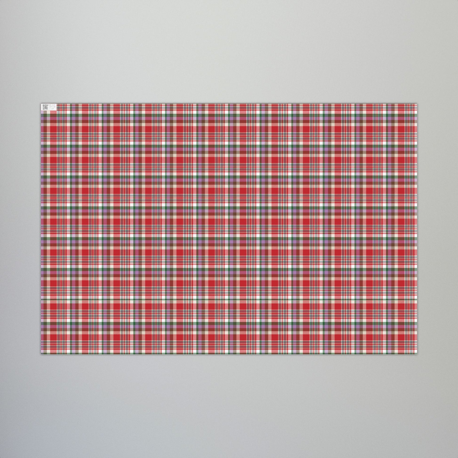 Christmas Red & White Detroit MI Plaid Gift Wrapping Paper Roll