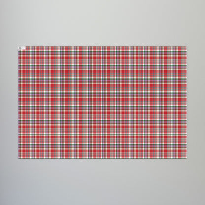 Christmas Red & White Detroit MI Plaid Gift Wrapping Paper Roll