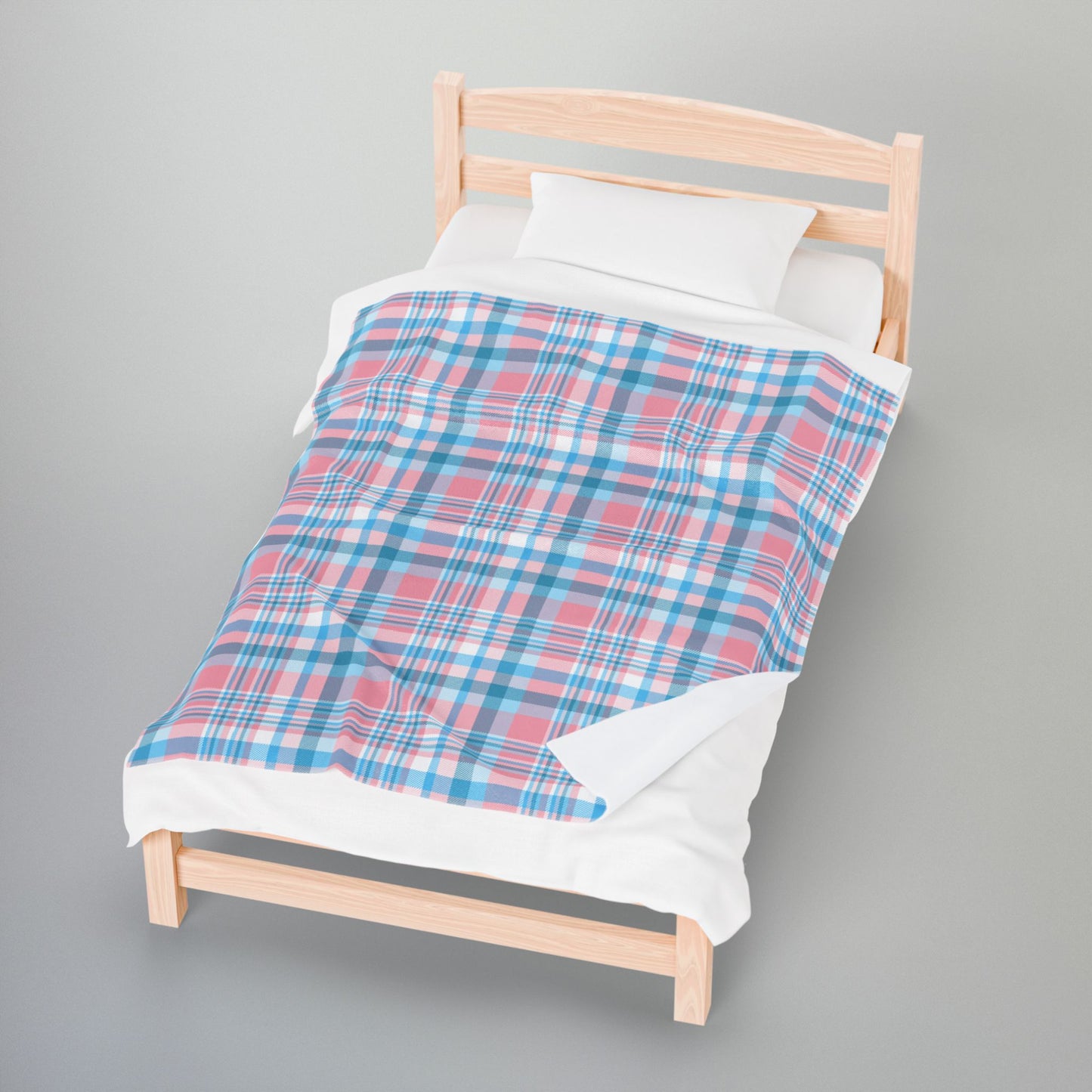 Transgender Pride Plaid Velveteen Plush Blanket