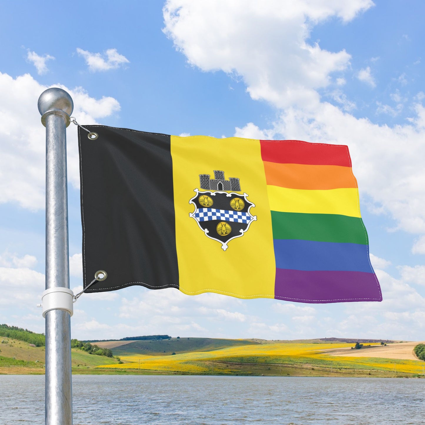 Pittsburgh Pride Flag with Grommets