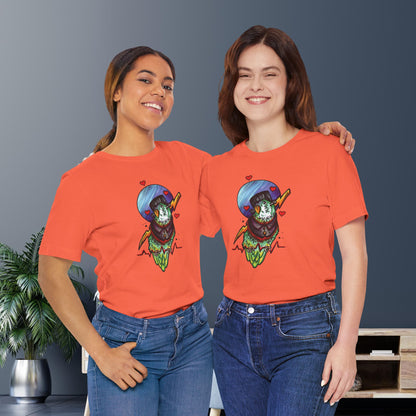 Frankenstein Lovebird, Hand-Drawn & Hand-Colored Tee