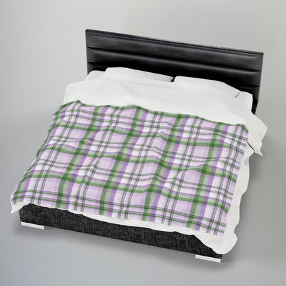Genderqueer Pride Plaid Velveteen Plush Blanket