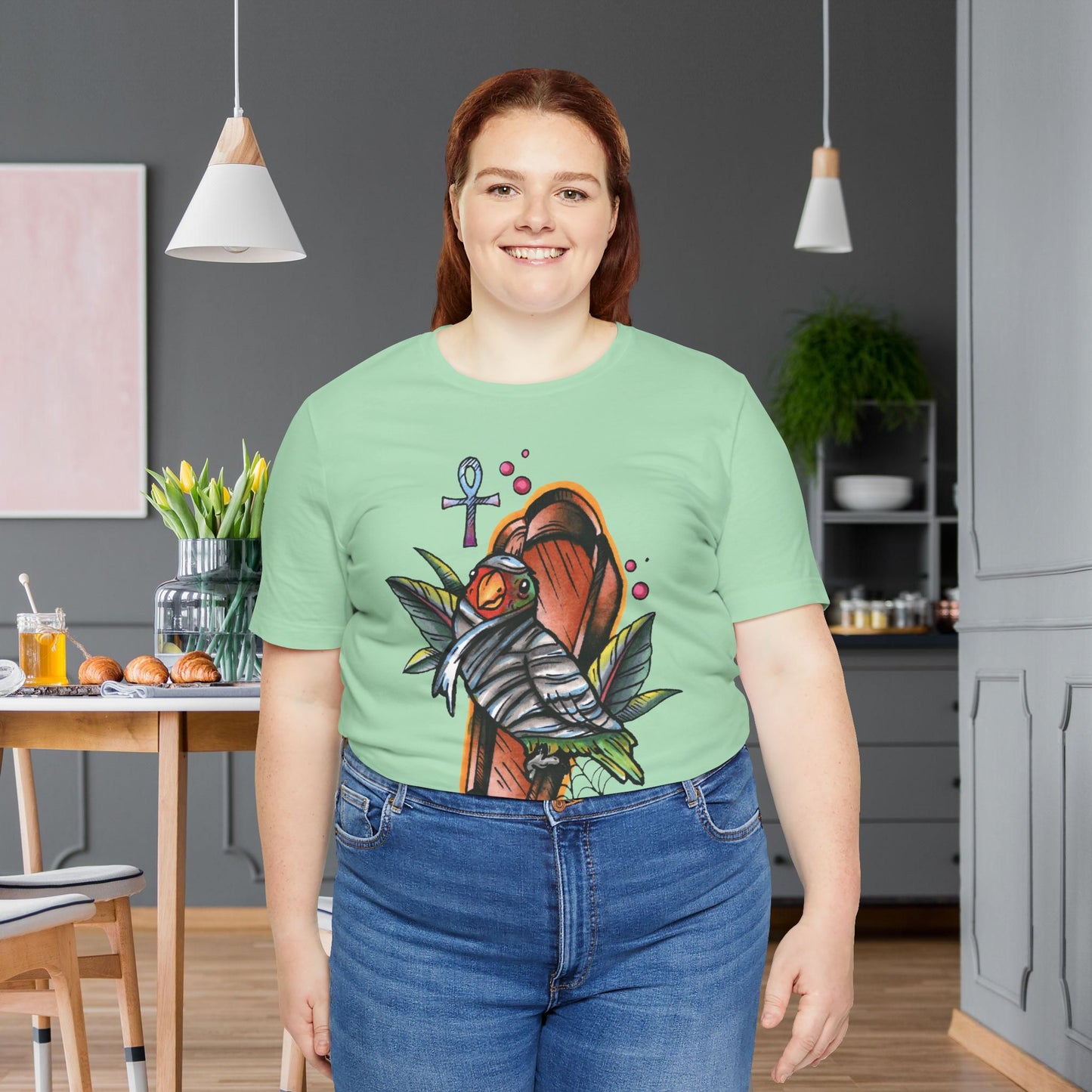 Mummy Lovebird Hand-Drawn & Hand-Colored Tee