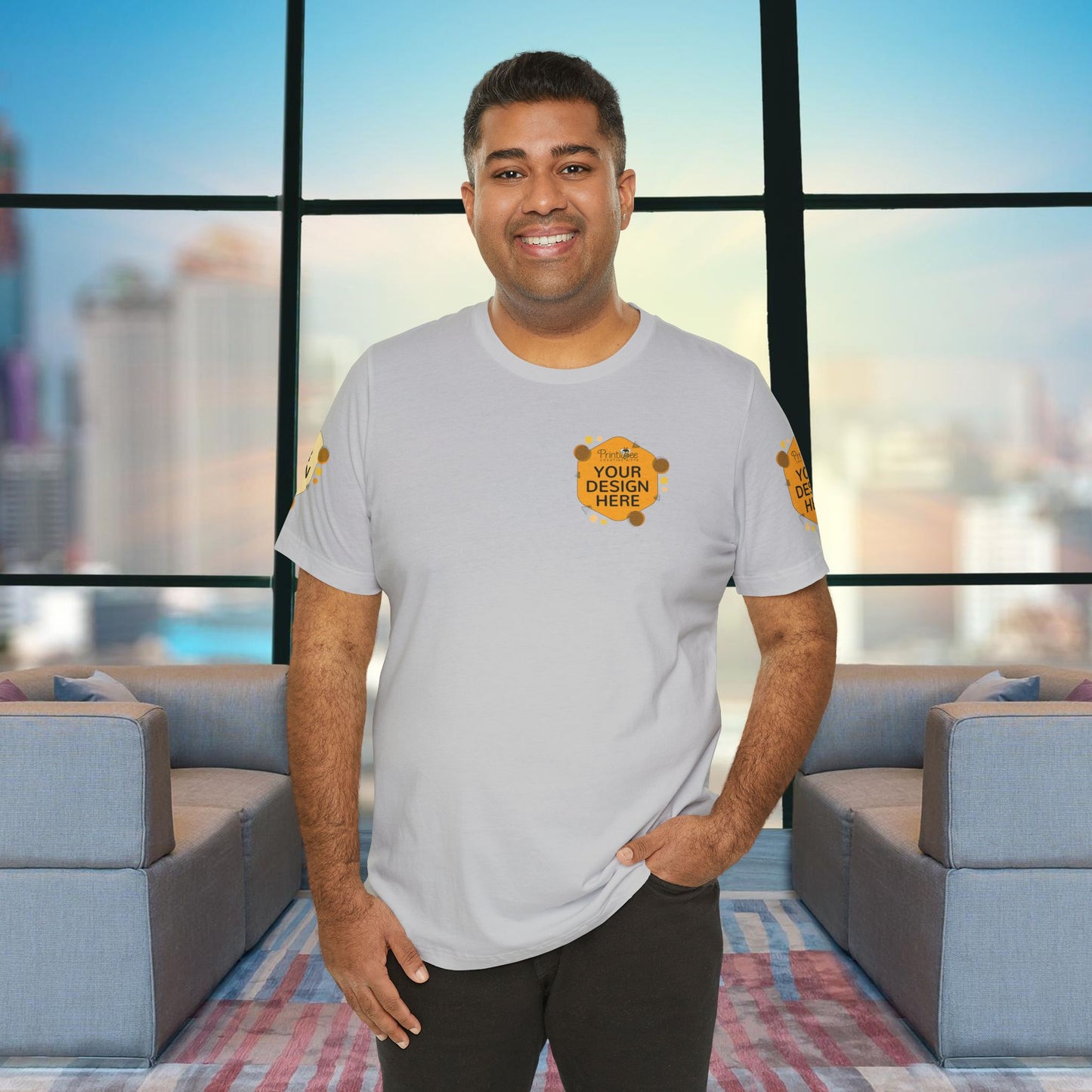 Solid Athletic Grey Custom White, Black & Grey Tees for BELLA+CANVAS® 3001