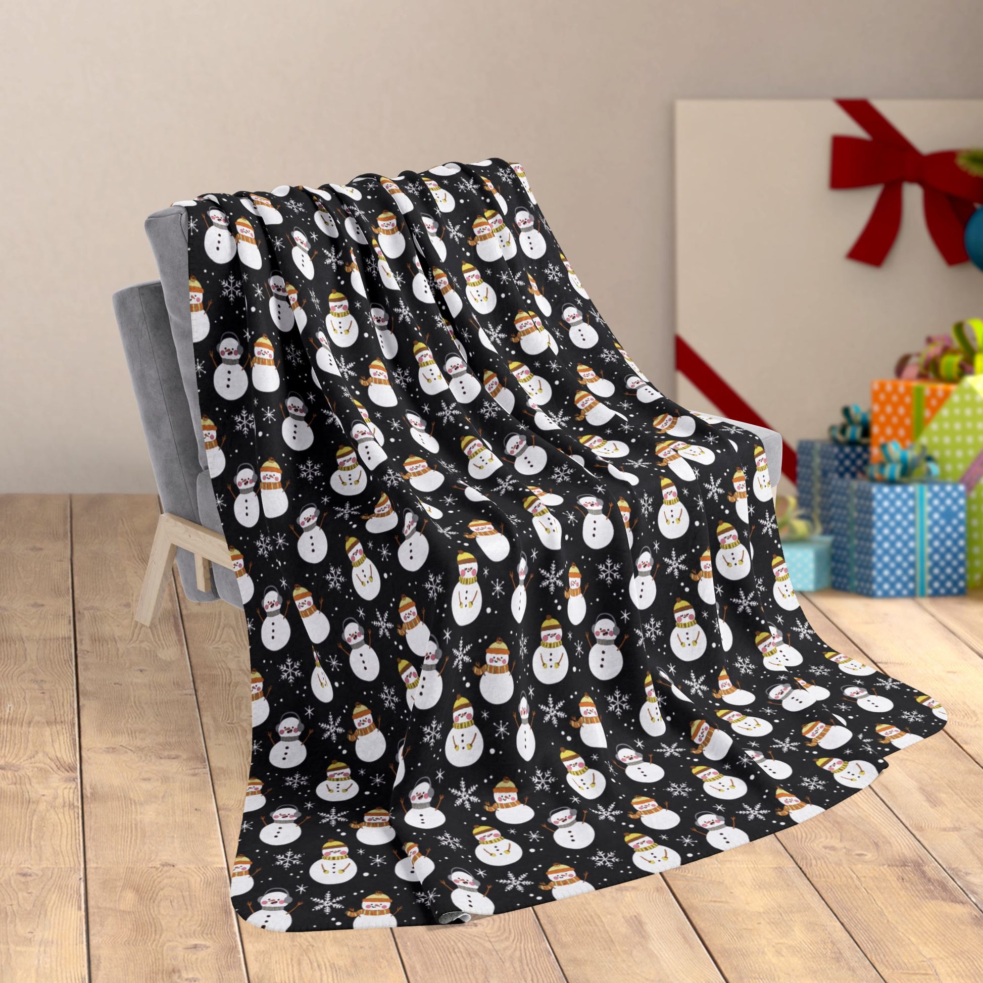 60" × 80" Bear Pride Snowmen Fleece Sherpa Blanket