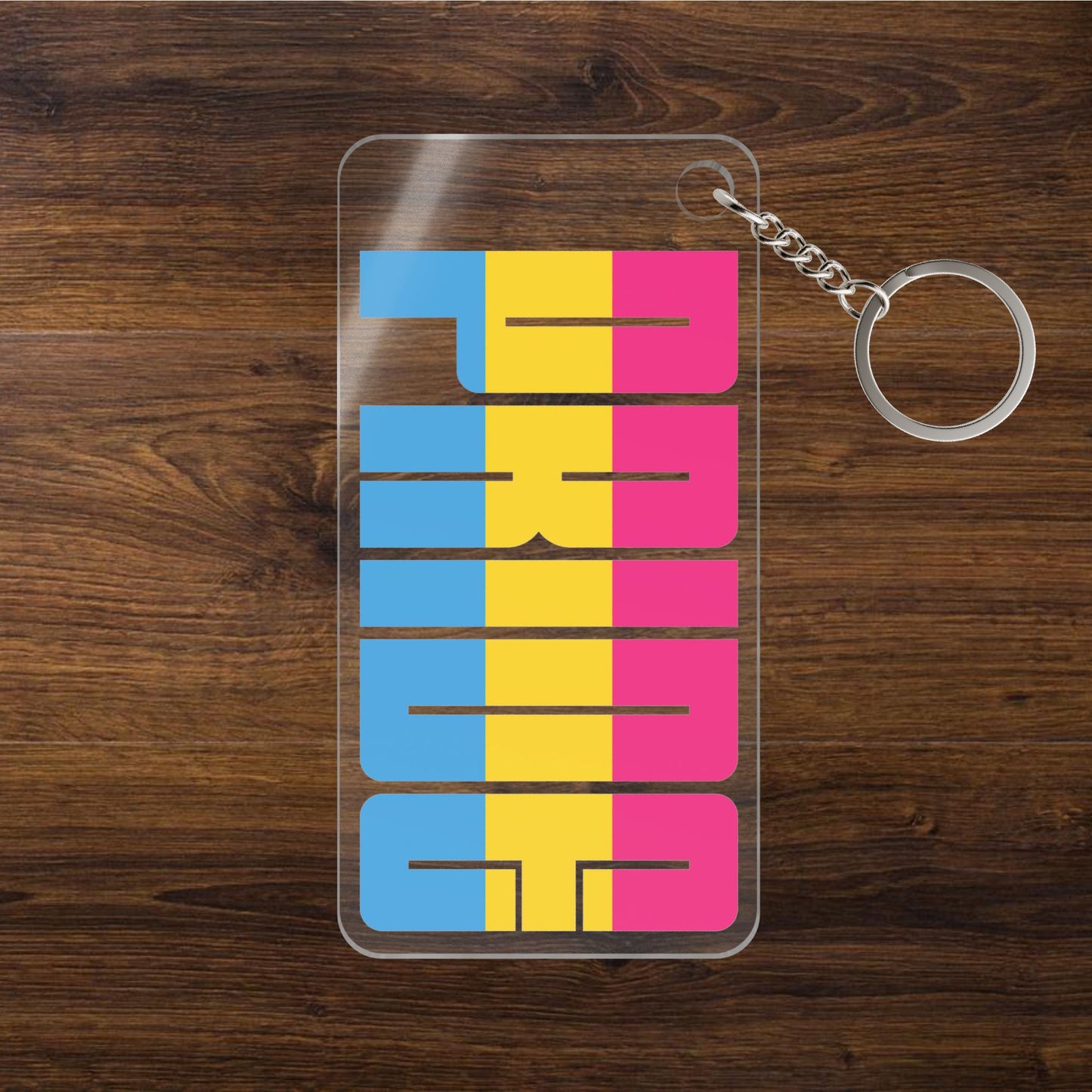 1.18'' x 2.36'' Transparent Pansexual Pride Keychains