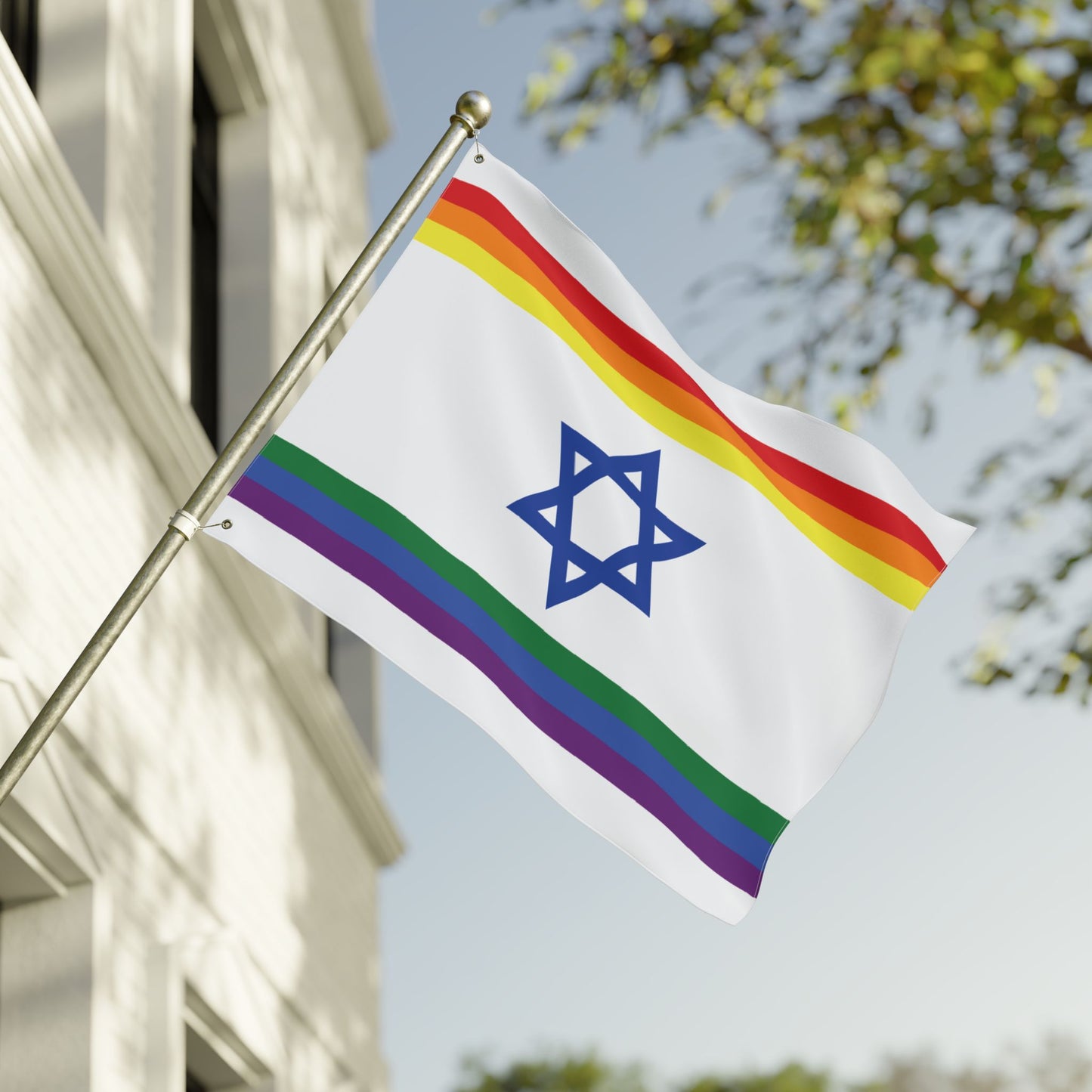 30'' × 40'' Israel Rainbow Pride Flag with Grommets