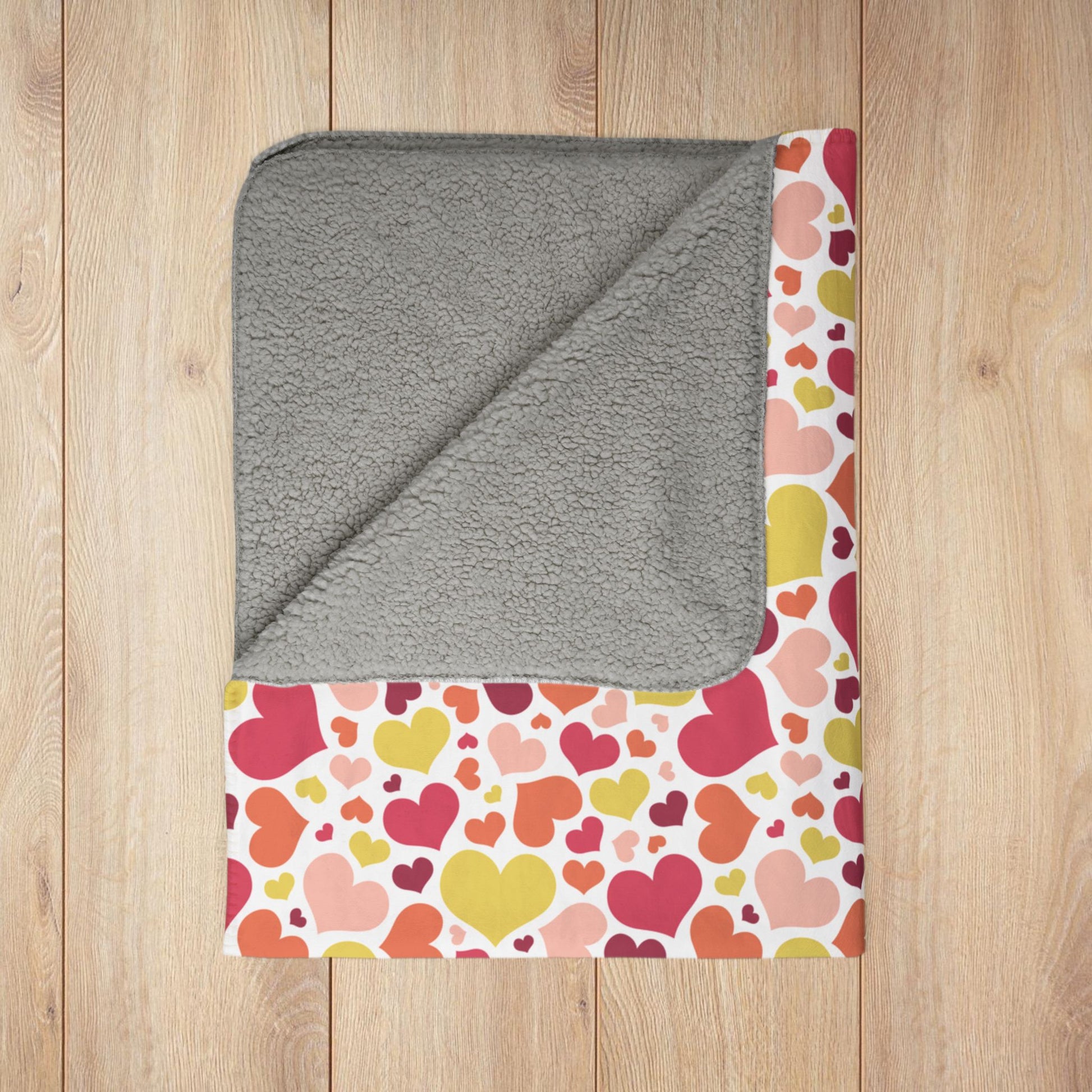 Non-Binary Girl Pride Valentine’s Day Hearts Fleece Sherpa Blanket